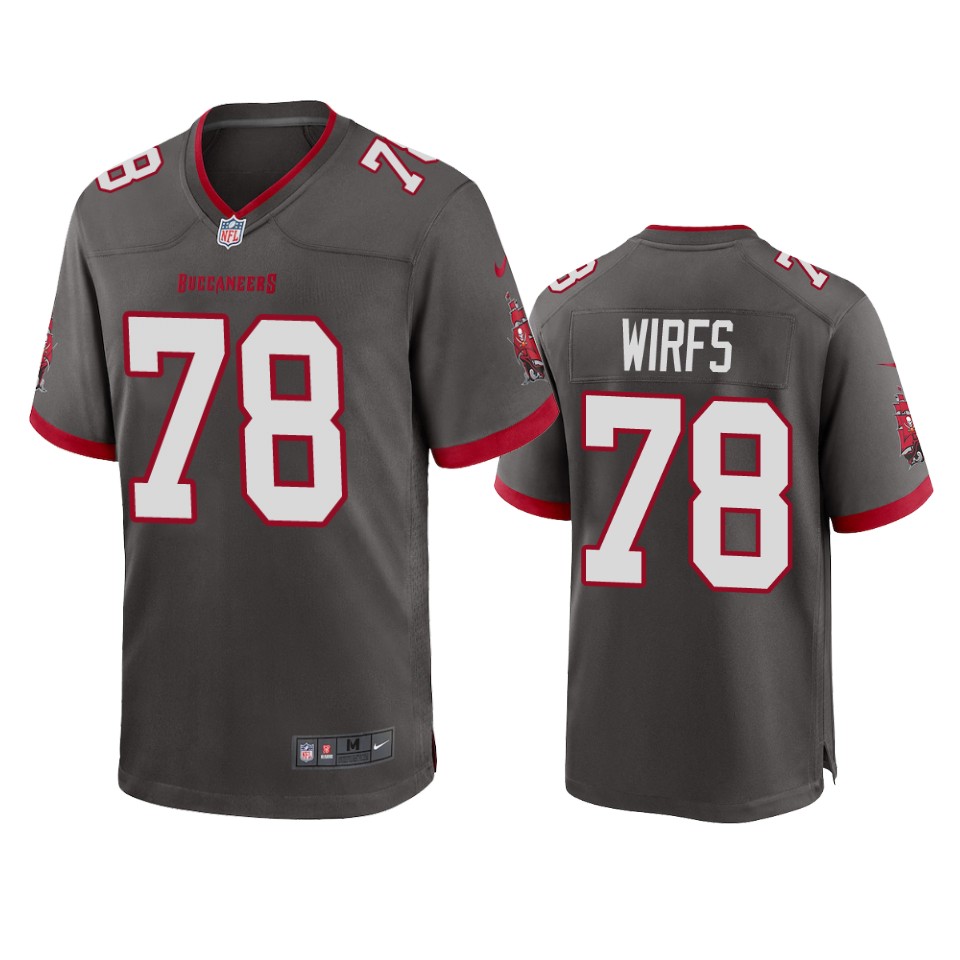 Men Nike Tampa Bay Buccaneers #78 Tristan Wirfs Pewter 2020 NFL Draft Alternate Game Jersey->tampa bay buccaneers->NFL Jersey